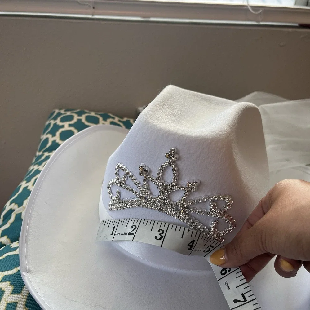 Women's Girls Party White‎ Rhinestones Birthday Hat Costume Accessories Bridal